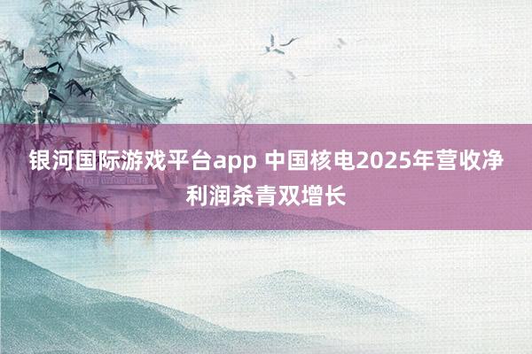 银河国际游戏平台app 中国核电2025年营收净利润杀青双增长